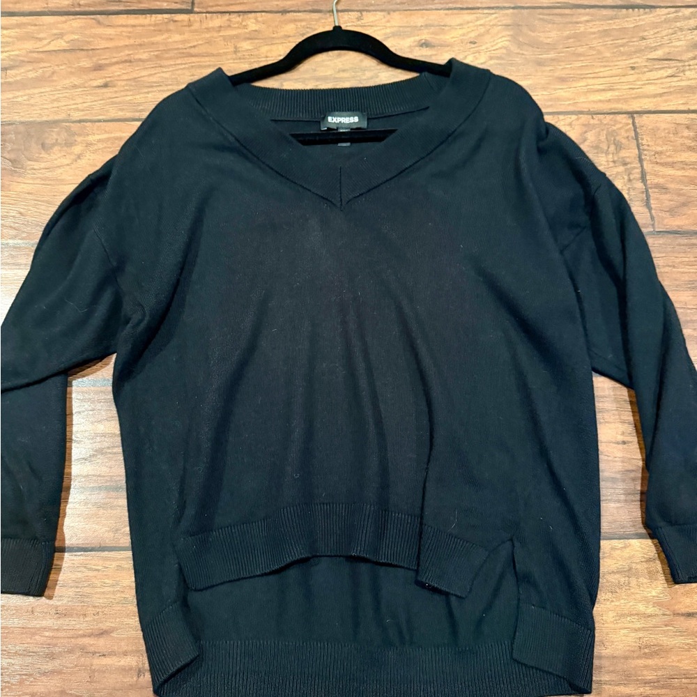 Express Black Lightweight Sweater (XS Petite)